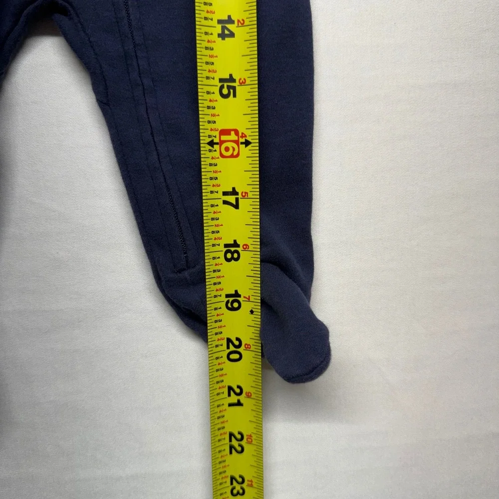 Nike Baby Footed Sleeper 6M Navy White Logo Zip Cotton One‎ Piece Pajamas